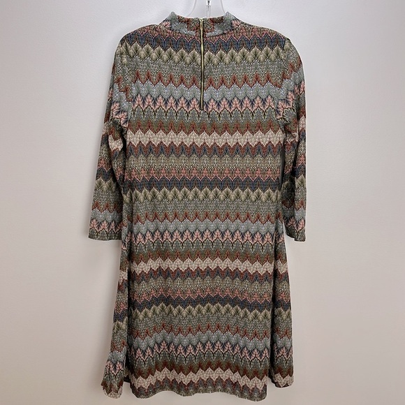 Catherine Malandrino Multi Colored Knit Shift Dress Size 4 Stretch Metallic - Picture 2 of 12